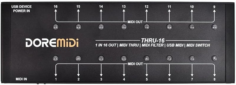 DOREMiDi MIDI THRU-16 Box Filter and Switch 1 MIDI input into 16 MIDI outputs and each MIDI output can edit MIDI filters(THRU-16) - Image 5